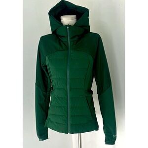 lululemon athletica Women's Down For It All Everglade Green Hooded Jacket - 6